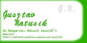 gusztav matusik business card